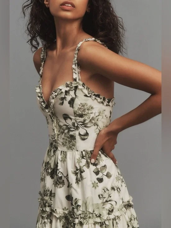 Anthropologie Sleeveless Sweetheart A-Line Midi Dress Size Large - Picture 3 of 11